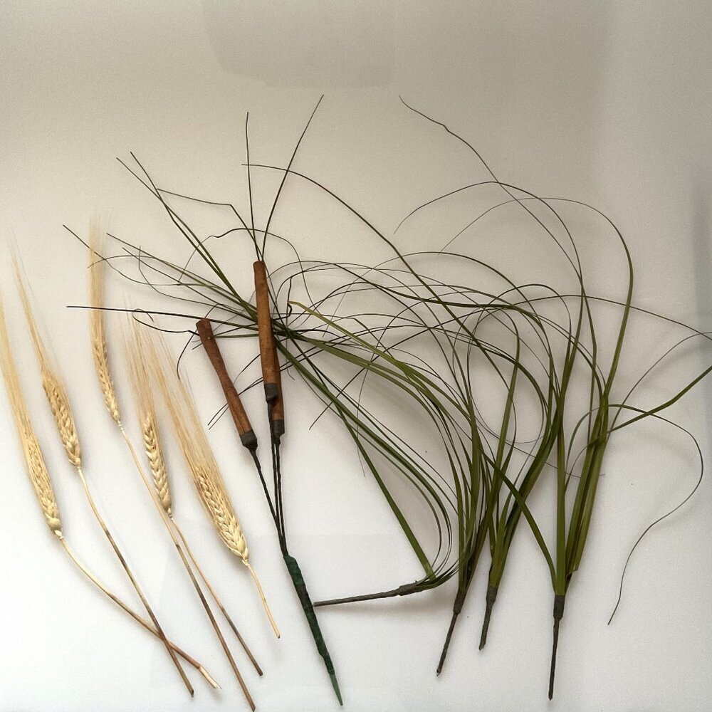 New DIY Craft Bundle Wheat Stalks Faux Grass Cattail Stems